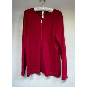 Bay Road Merinos Womens Zipped Panel 'Catherine' Cardigan Sweater Size 18 Red